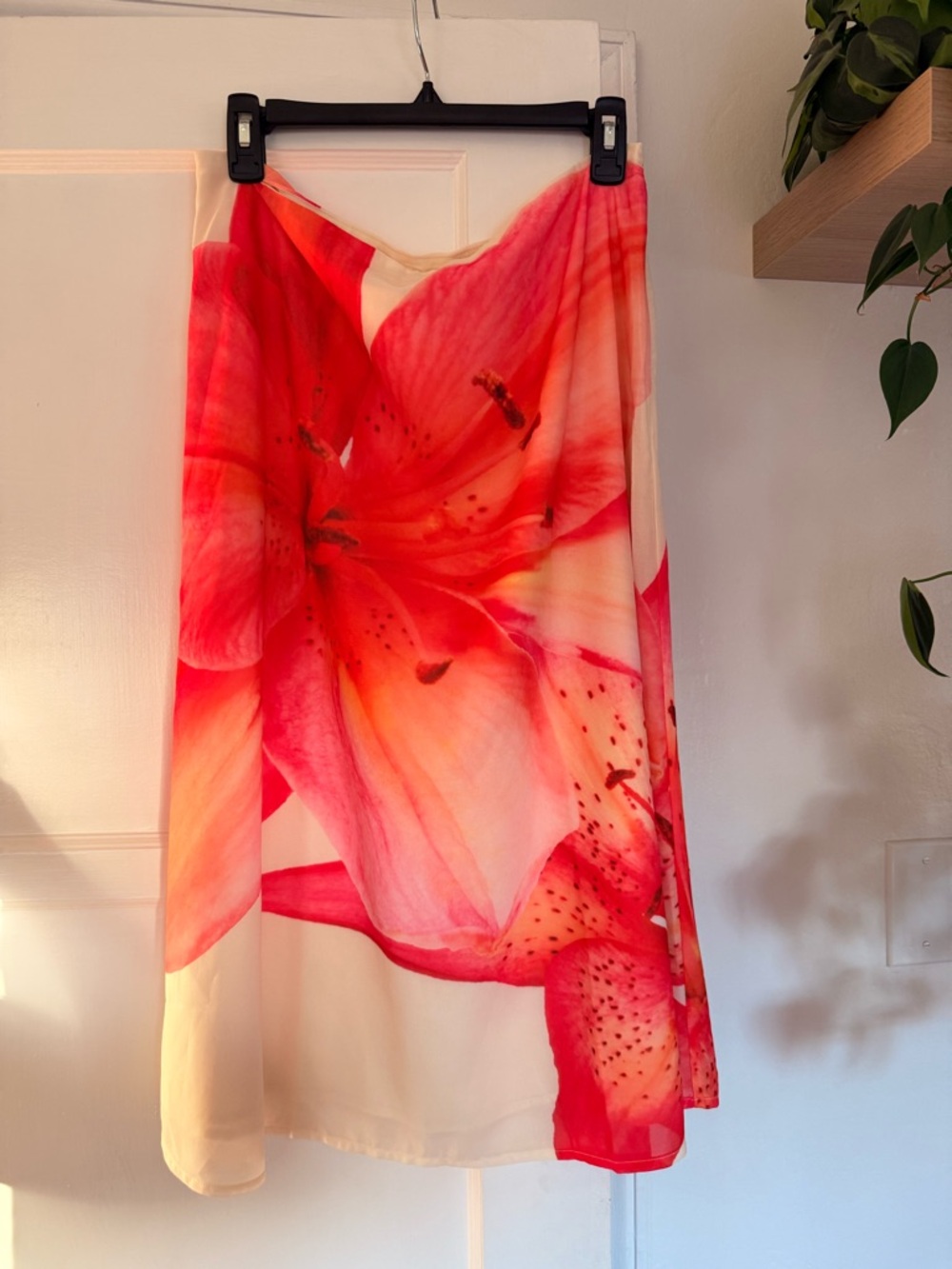 Peppermayo Pink and Cream Floral Midi Skirt